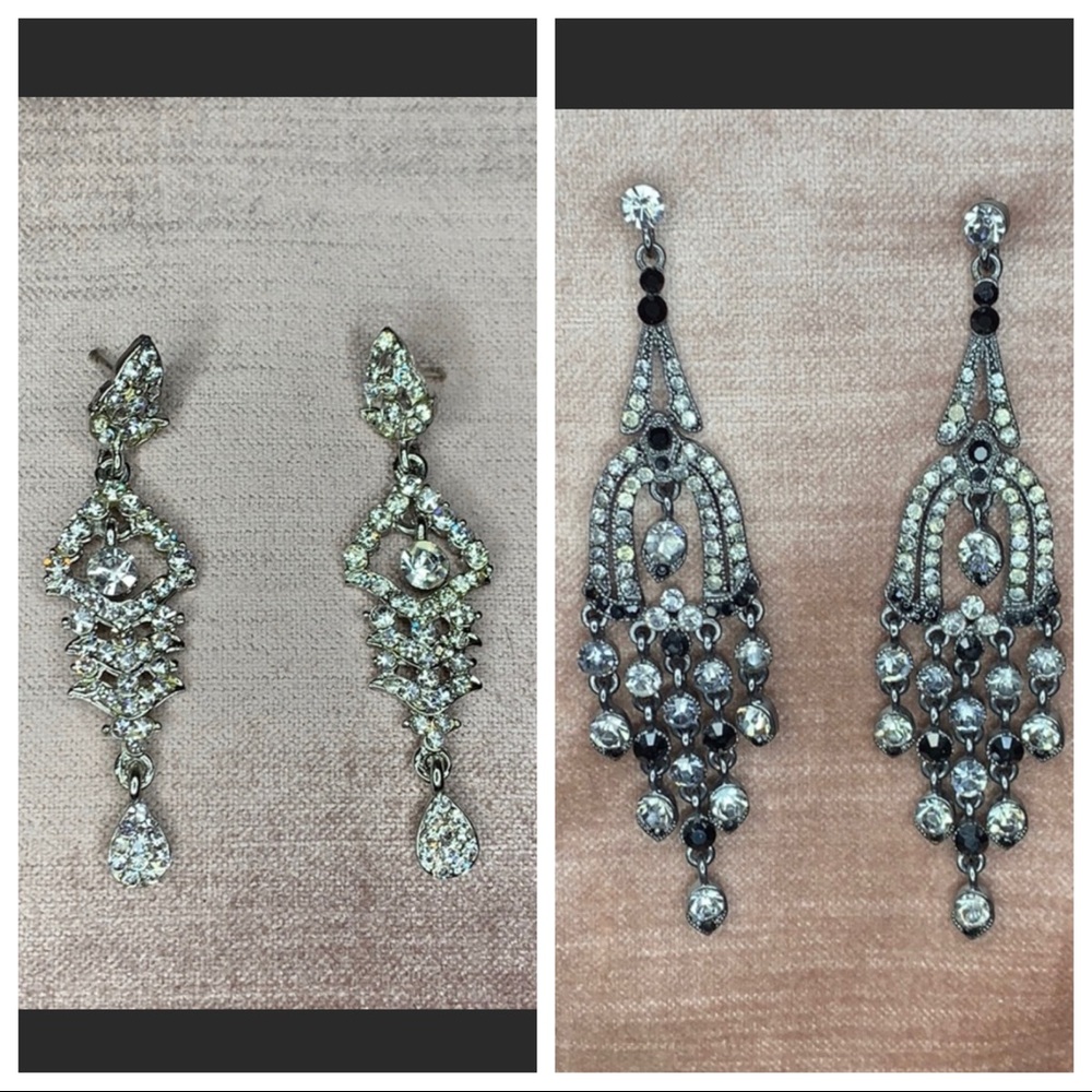 NWOT Set of 2 crystal chandelier earrings